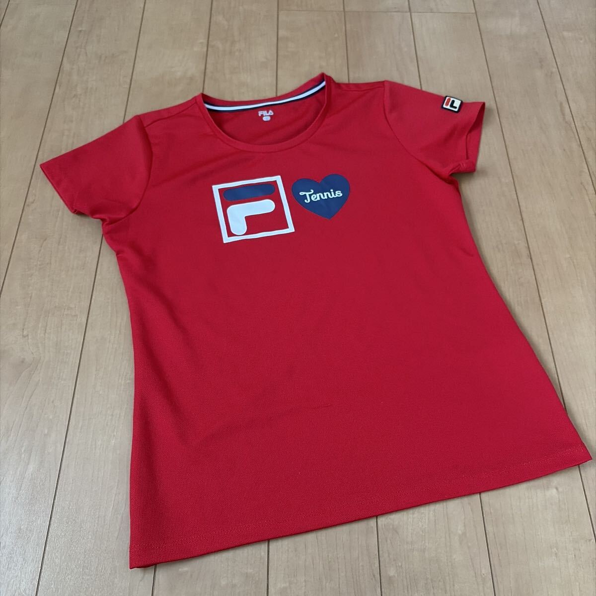 FILA フィラ 半袖Tシャツ テニスウェア レッド　L スポーツウエア