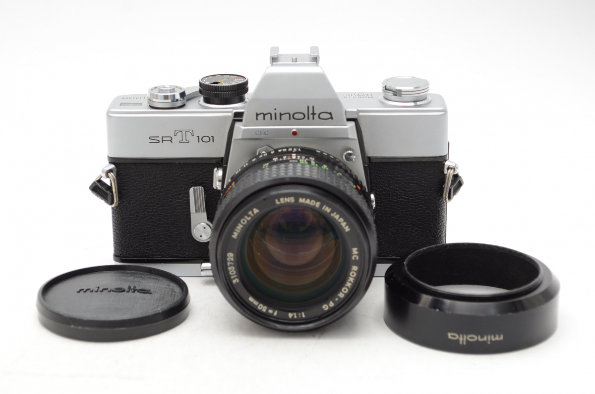 Minolta SRT101 MC ROKKOR-PG 1.4/50mm w/hood,cap