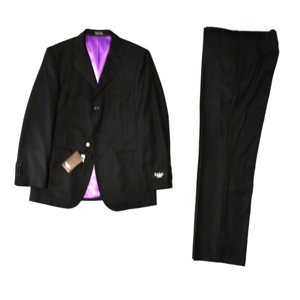 99★新品★ホールスミス★Paul Smith★素敵な黒に幅広ストライプ★羽織るだけで洒落た男を演出★着心地良く高級感あるシングルスーツ48M/L