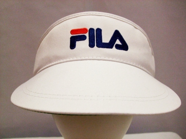 【FILA/フィラ】FILA ロゴ 刺繍 サンバイザー WHITE Size:FREE 新品デッドストック