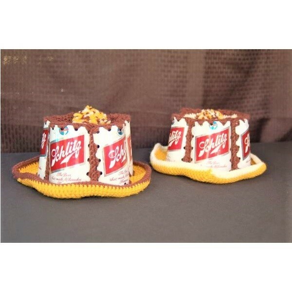 K1449*1970s Schlitz Beer ペア ハット シュリッツ ビール 帽子 キャップ USA インテリア コレクション 店舗 ディスプレイ ファッション