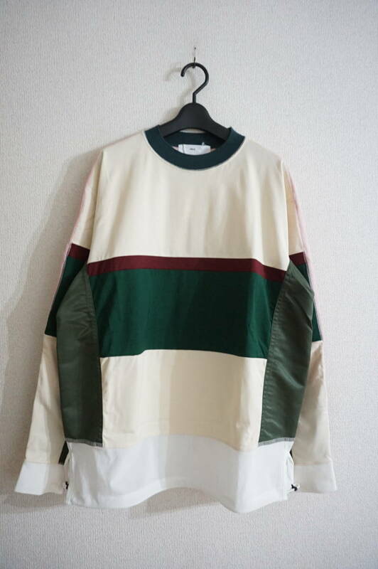 未使用 TOGA VIRILIS 2020SS RUGGER PULLOVER 切替トップス ドローコードメッシュデザイン カラーブロック 44