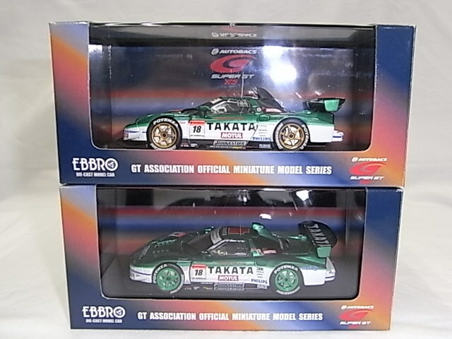 期間限定送料無料!!絶版品!!EBBRO エブロ 1/43 SUPER GT 2005 TAKATA DOME NSX / 2005 TAKATA DOME NSX LATE VERSION ２台セット