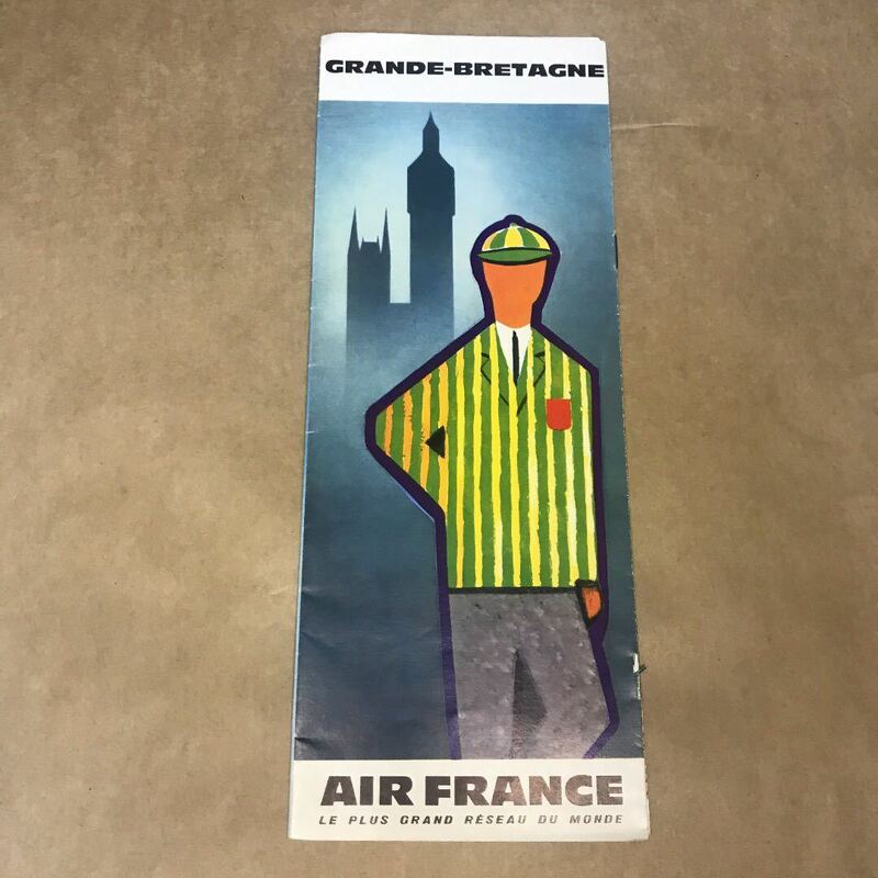 60年代フランスヴィンテージ 旅行ガイド　エールフランス　英国