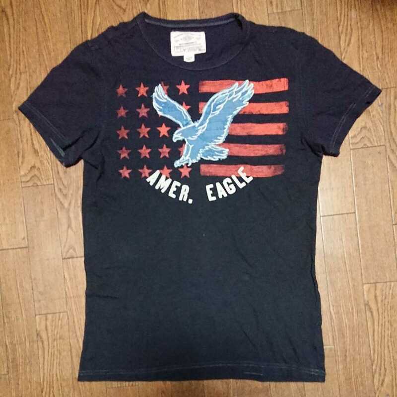 AmericanEagleアメリカンイーグル半袖Tシャツ(黒)sizeＬ程度