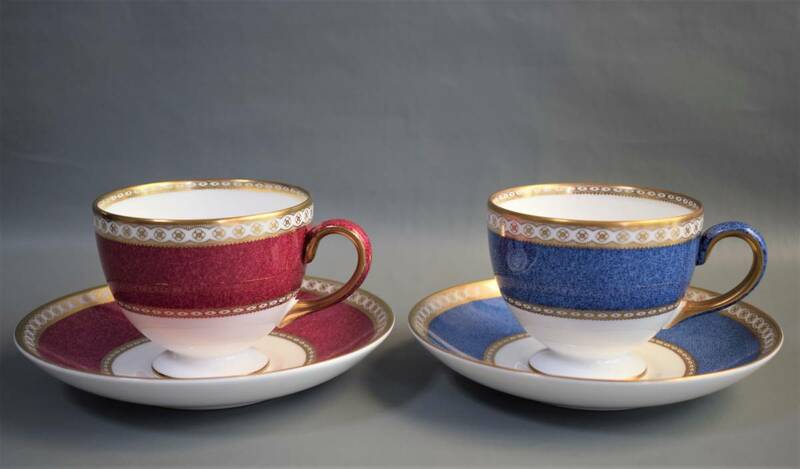 MADE IN ENGLAND　ULANDER　W2376　WEDGWOOD　ウェッジウッド　ユーランダー　パウダー　ルビー＆ブルー　珈琲　coffee C＆S 英国 食器 2客