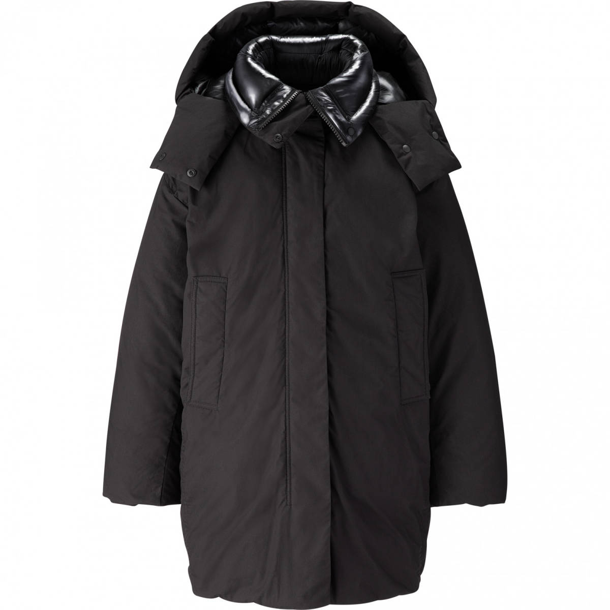 【新品・L・ブラック】ユニクロ×ルメール■Uniqlo U　ユニクロユー パデットパーカ　中綿たっぷりトレンドのボリュームシルエット 黒