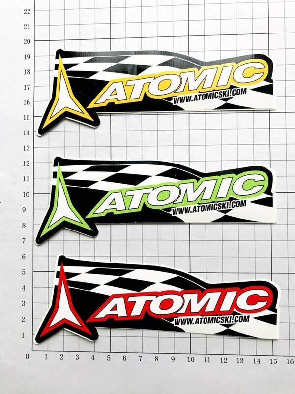 ATOMIC SKI Checker Flag 3pieces ステッカー アトミック スキーチェッカーフラッグ ３枚ステッカーA
