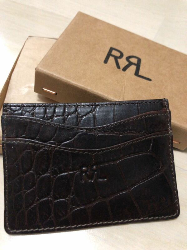 RRL 新品未使用　クロコダイルエンボスド レザー カード ホルダー