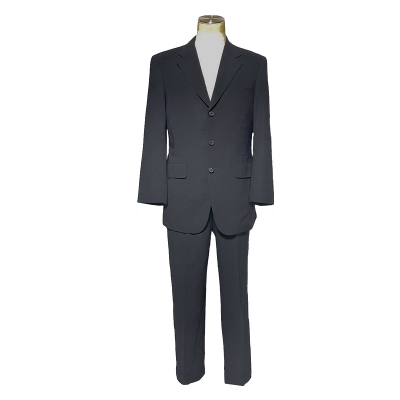 【人気】ポールスミス デザイン ブラック スーツ PaulSmith 黒 裏地ブルー Sサイズ 3ボタン イタリア製 スーパー100's 生地使用