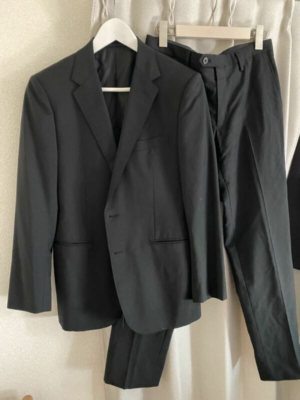 美品★UNITED ARROWS ユナイテッドアローズ セットアップ スーツ ビジネス フォーマル ブラック 46 ジャケット パンツ スリム