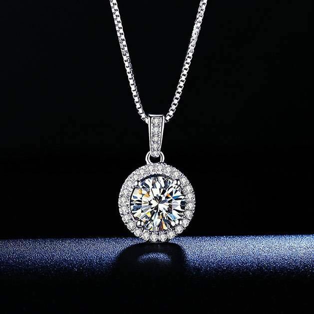 レディース　ネックレス　大粒　2ct　シルバー　高品質　キラキラ