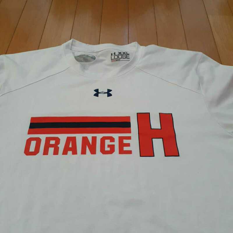 【非売品】法政大学アメフト部ORANGE 選手支給Tシャツ XXL アンダーアーマー UA