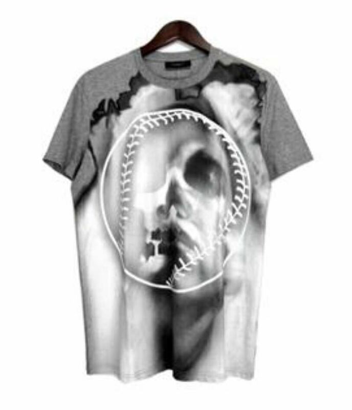 超美品　ジバンシー　スカル　野球ボール　プリント　シルク　Tシャツ　GIVENCHY　ジバンシィ　 13W 7453 651　 クルーネック　半袖Tシャツ