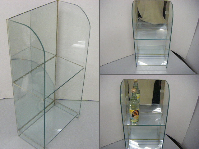 アンティーク雑貨 昭和レトロ 背中面鏡　ガラスケース　陳列棚 ディスプレイ棚　アンティーク棚