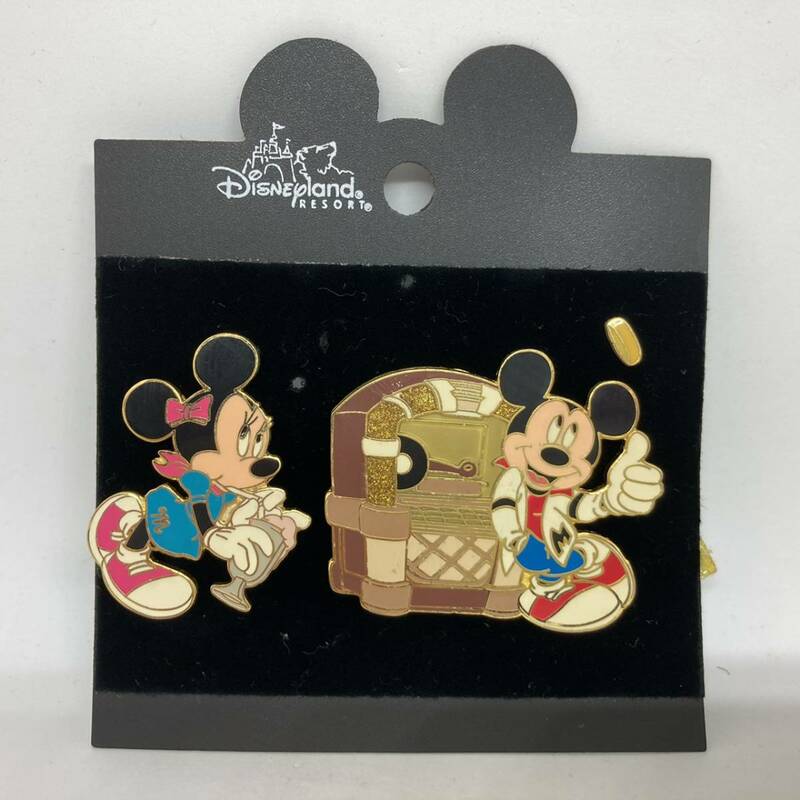 ♪♪ 113 DLR Disneyland アメリカ ピンバッジ ジュークボックス ミッキー ミニー Vintage Jukebox Mickey & Minnie 3 Pin Set ピン