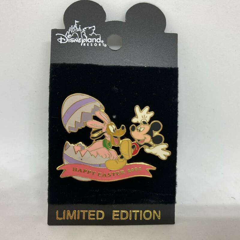 ♪♪ 120 DLR Disneyland アメリカ ピンバッジ イースター ミッキー プルート Happy Easter 2001 Mickey Mouse & Pluto 3600個限定 ピン