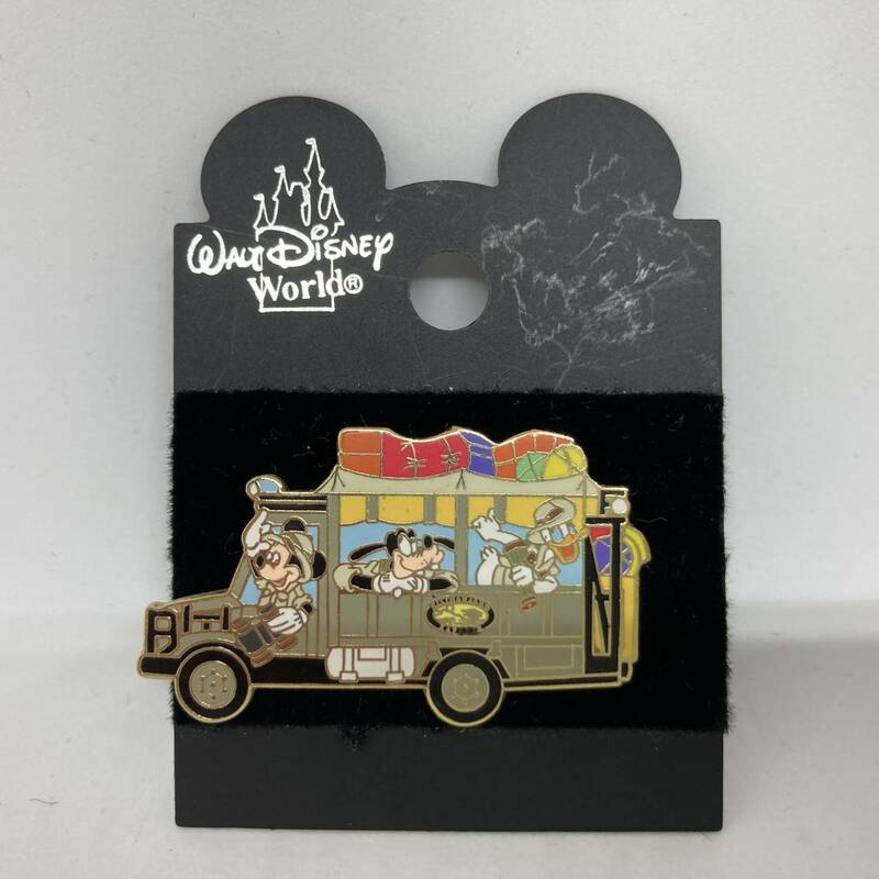 ♪♪ 152 WDW Disney Animal Kingdom アメリカ ピンバッジ サファリバス ミッキー ドナルド グーフィー Safari Bus Mickey Donald Goofy