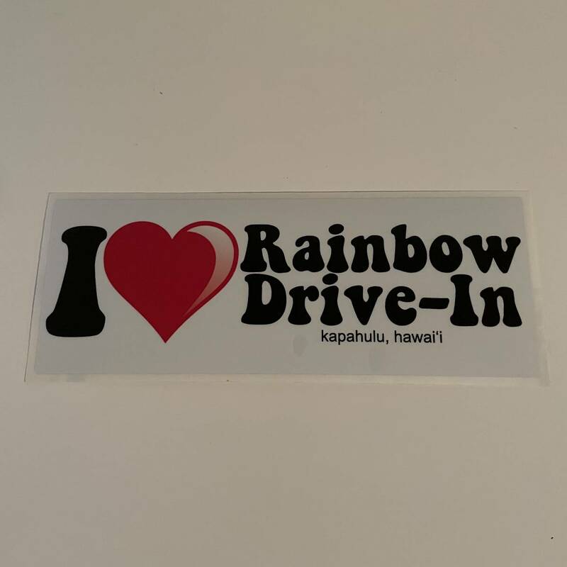 HAWAII I LOVE RAINBOW DRIVE IN アイ ラブ レインボードライブイン ハワイ プレートランチ バンパー ステッカー USDM HDM ③