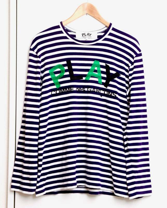 COMME des GARCONS PLAY コムデギャルソンプレイ ストライプ柄長袖カットソー L