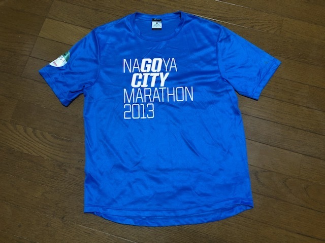 ★即決★NIKE　ナイキ★NAGOYA CITY MARATHON　2013★半袖Tシャツ★青★L★速乾★メッシュ★名古屋シティマラソン★陸上★送料230円★