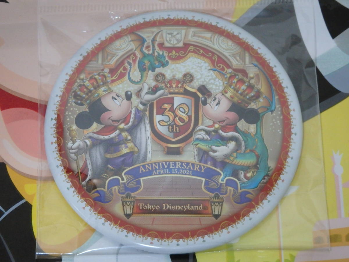 即決☆新品未使用☆限定 東京ディズニーランド 38周年記念 缶バッジ 2021♪TDR TDL TDS ミッキー ミニー