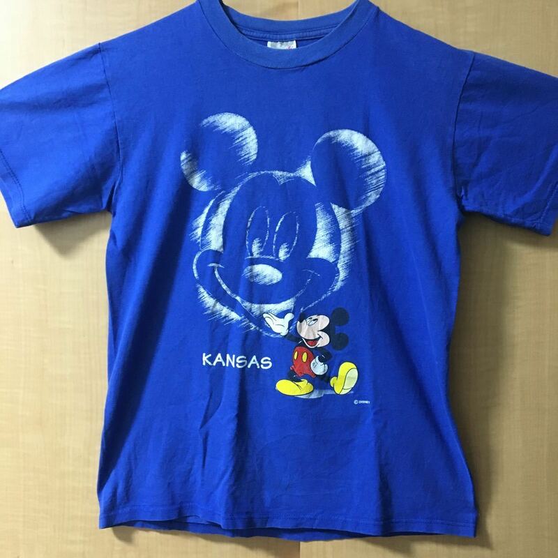 ★希少！激レア！80s90sンテージMickeyプリントアメリカ製tシャツマイフリチャンピオン染み込みタイガースUSA NIKEナイキ60s 50s好きに