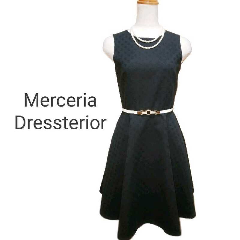 美品 メルチェリアドレステリア Merceria Dresst ブラック ワンピース 刺繍柄 