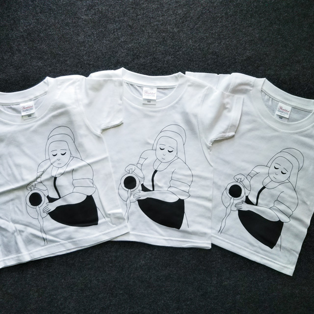 キッズ Tシャツ 3枚セット 100㎝ 牛乳を注ぐ女 フェルメール 白系 ホワイト コットン 子供 未使用に近い