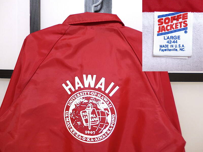 US古着 90s ハワイ大学 コーチジャケット SOFFE ボディ USA製 / アメリカ古着 90年代 University of Hawaii COACH JACKET アメリカ製