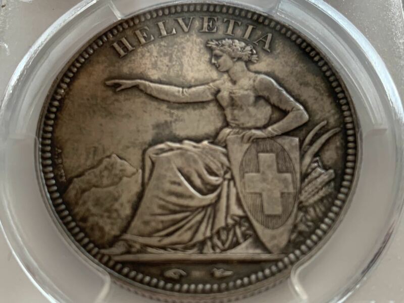 1851A　スイス5フラン　PCGS MS62