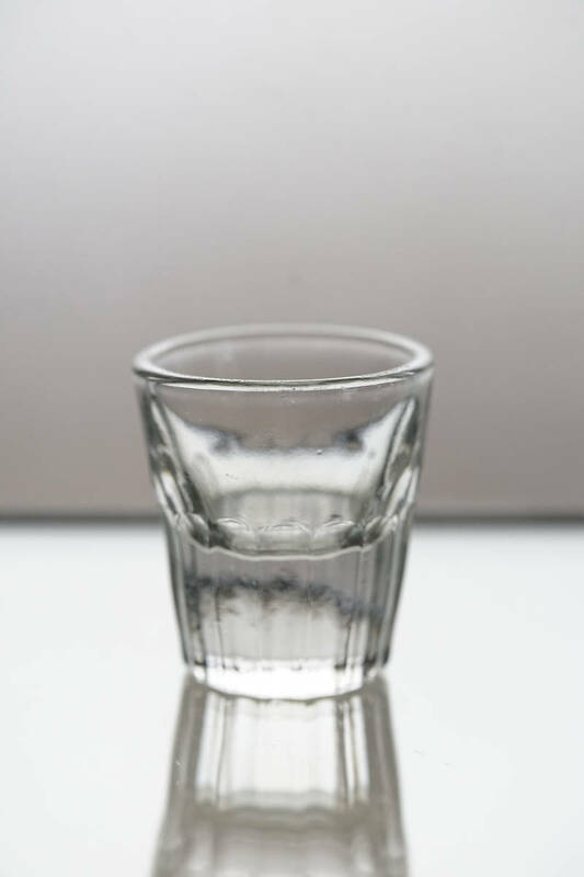 古い型ガラスのトロンプルイユのショットグラス リキュールグラス / 19-20世紀・フランス / 硝子 ワイングラス アンティーク 古道具 B