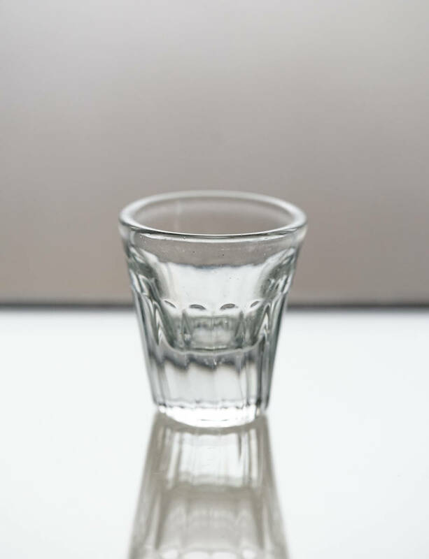 古い型吹きガラスのトロンプルイユのショットグラス リキュールグラス / 19-20世紀・フランス / 硝子 ワイングラス アンティーク 古道具 C