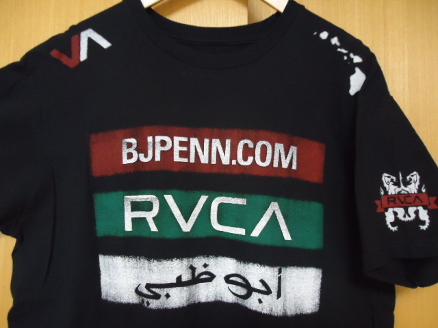 即決　ハワイ　RVCA　BJ PENN　コラボ　Ｔシャツ　黒色　ＸＬ