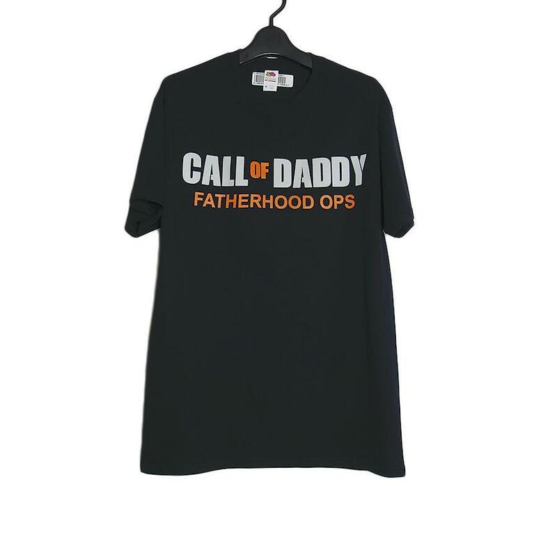 Tシャツ 新品 プリントTシャツ メンズ Mサイズ デッドストック 黒色 フルーツオブザルーム CALL OF DADDY パロディ #n