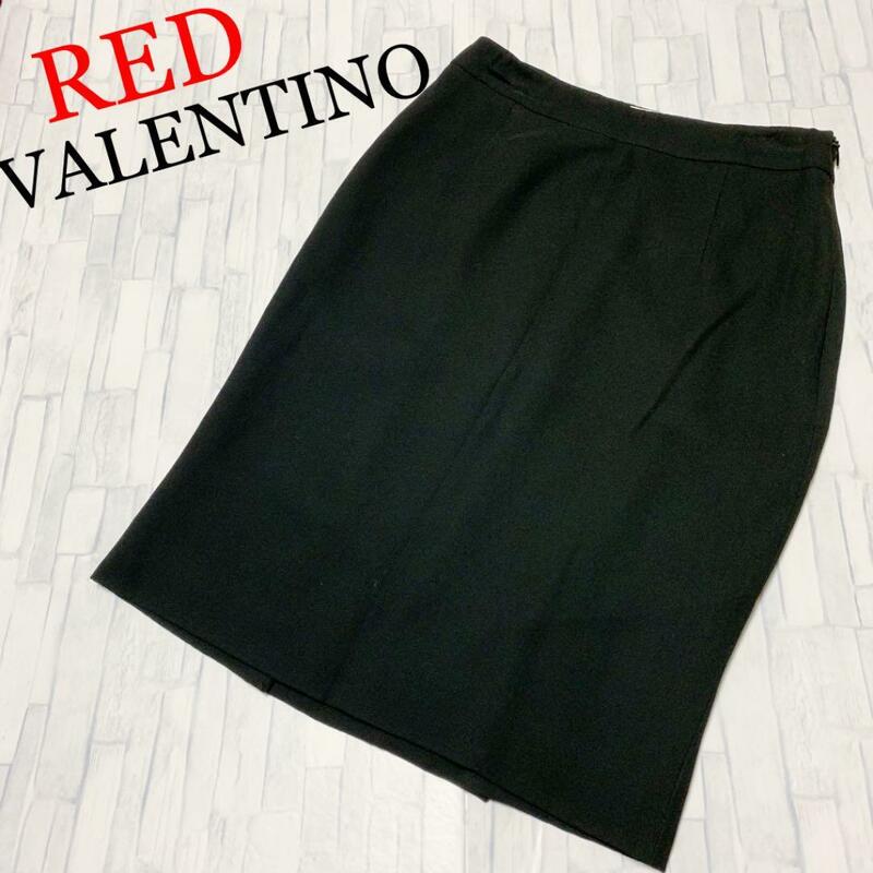 【美品】RED VALENTINO ヴァレンティノ タイトスカート ブラック 裏地有り シンプル カジュアル レディース