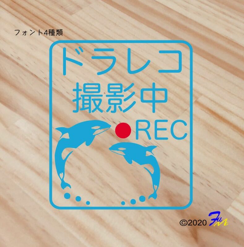 ドライブレコーダー11 ステッカー 文字4種類から選べる 全28色 #drFUMI #ドラレコ シャチ