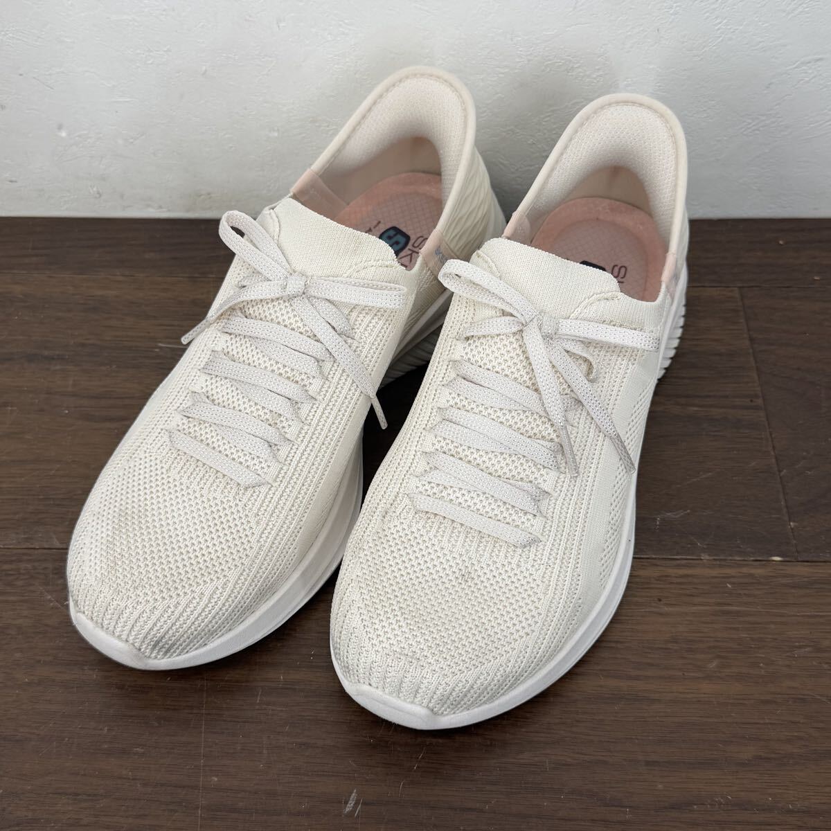 FDK4a SKECHERS Slip-ins スケッチャーズ スリップインズスニーカー 24.5cm レディース ナチュラルカラー 靴 