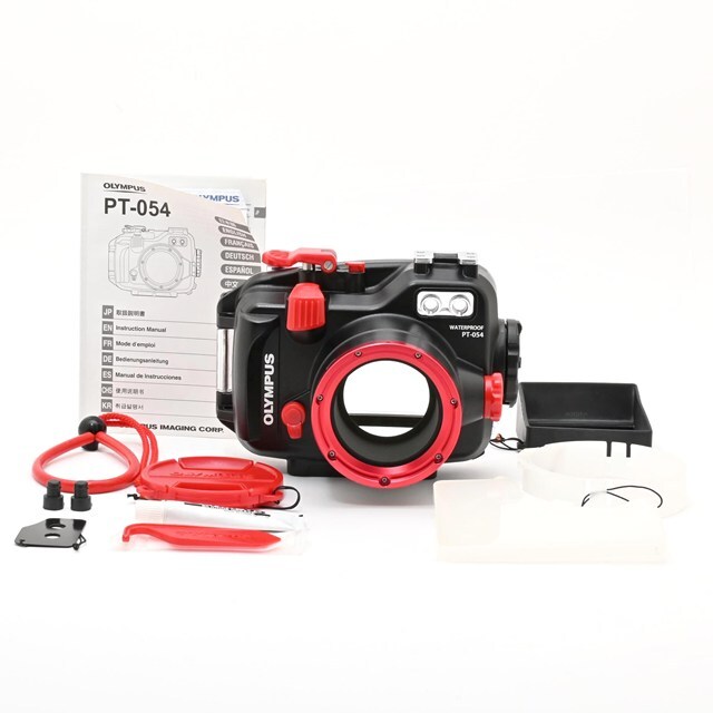 ＜良品＞ OLYMPUS STYLUS XZ-2用 防水プロテクター PT-054｜純正防水ケース｜付属品充実｜透明窓クリア