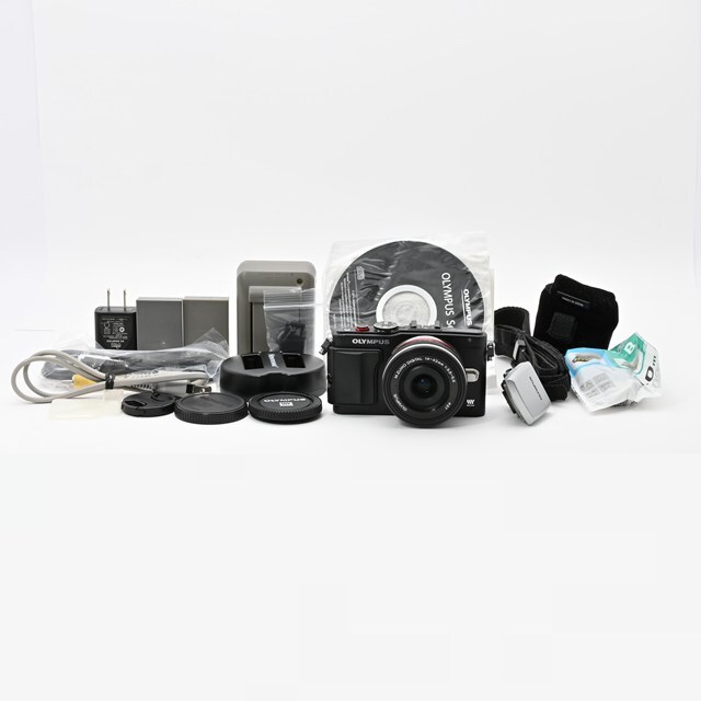 ＜良品＞ OLYMPUS PEN E-PL7 14-42mm EZ レンズキット ブラック｜シャッター数3,147回｜自撮り対応