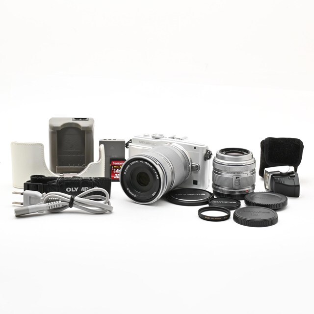 ＜良品＞ OLYMPUS PEN Lite E-PL6 ダブルズームキット ホワイト｜ミラーレス一眼｜シャッター数8,307枚