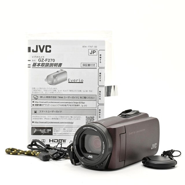 ＜良品＞ JVCKENWOOD JVC ビデオカメラ Everio 耐衝撃 耐低温 32GB ブラウン GZ-F270-T