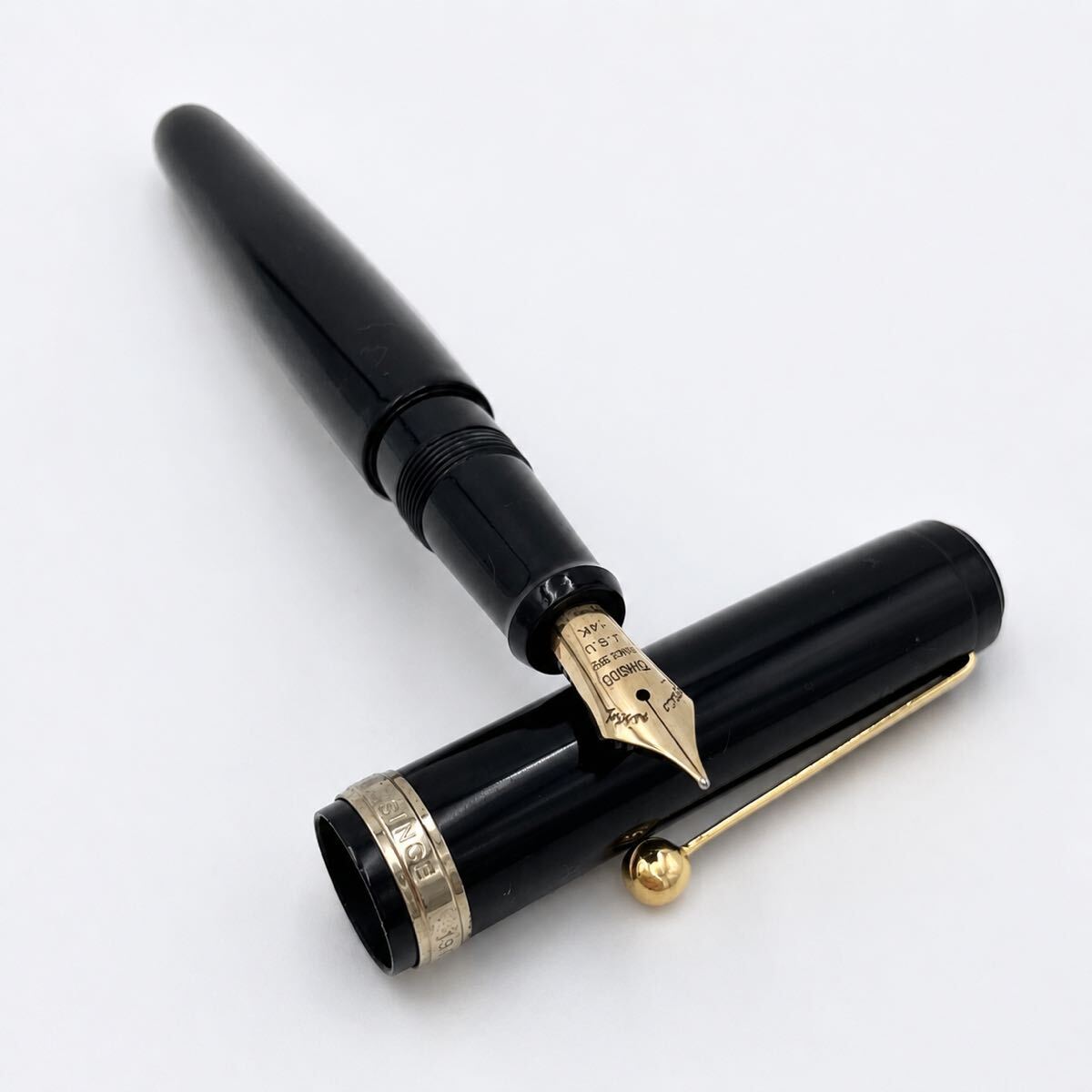 大橋堂 OHASHIDO 万年筆 ペン先 14金 14K 高級文具 漆仕上げ 現状品 ゴールド ブラック
