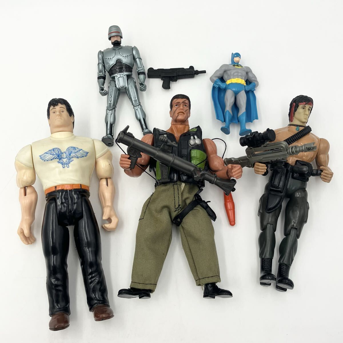 ヴィンテージ アクションフィギュア まとめ売り コマンドー オーバー・ザ・トップ バッドマン ソフビ 現状品 当時物