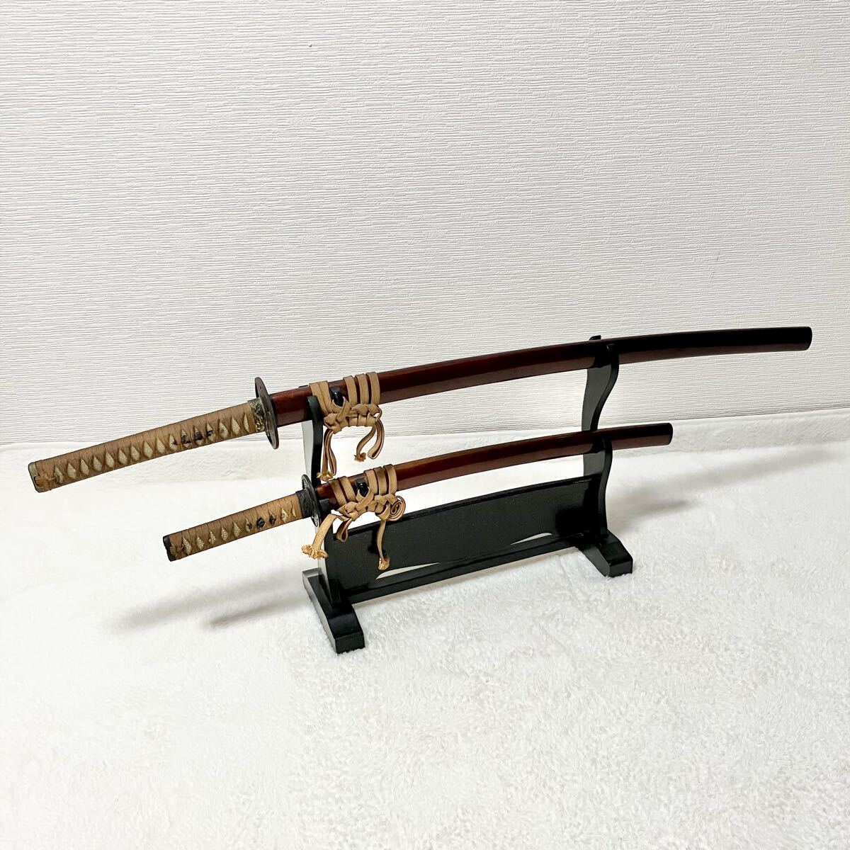 模造刀 大小2本セット 太刀 脇差 観賞用 小道具 コスプレ 約99㎝ 約64.5㎝