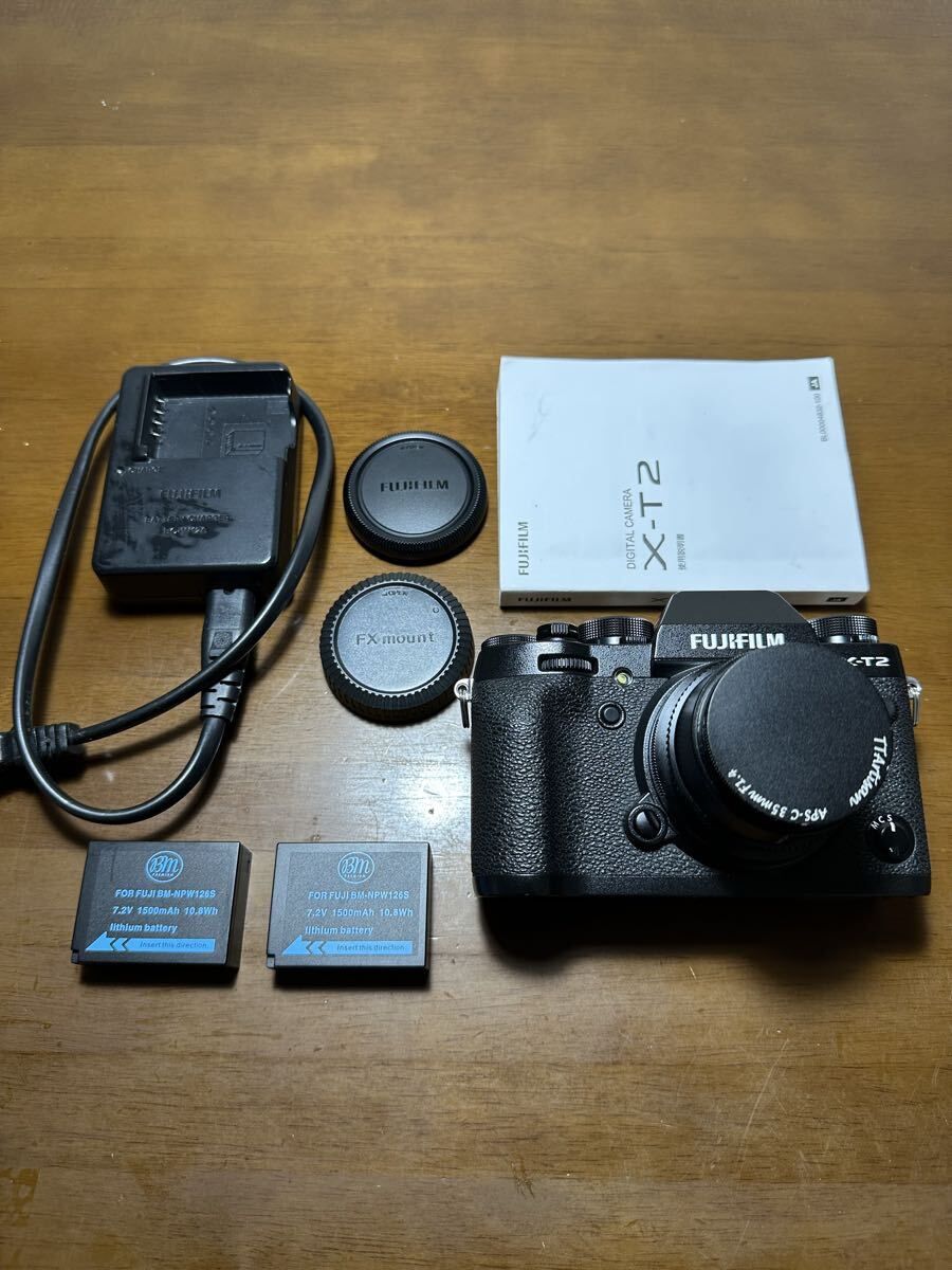 フジフィルム FUJIFILM X-T2 ブラックボディ ＋ TTArtisan F1.4 35mm マニュアルレンズ 富士フイルム Xマウント 中古
