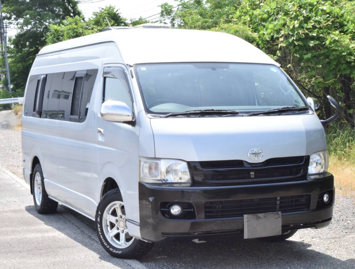【キャンピングカー】無事故車★車検有★8ナンバー★ナビ,TV,Bカメラ★社外16AW★FFヒーター/外部電源/走行充電/サブバッテリー/シンク
