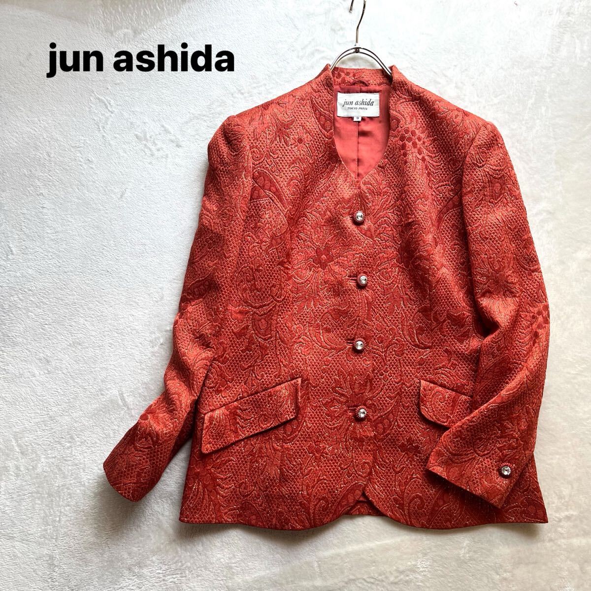 3点送料無料☆ jun ashida ジュンアシダ　ジャガード　シルクウール　高級　ジャケット