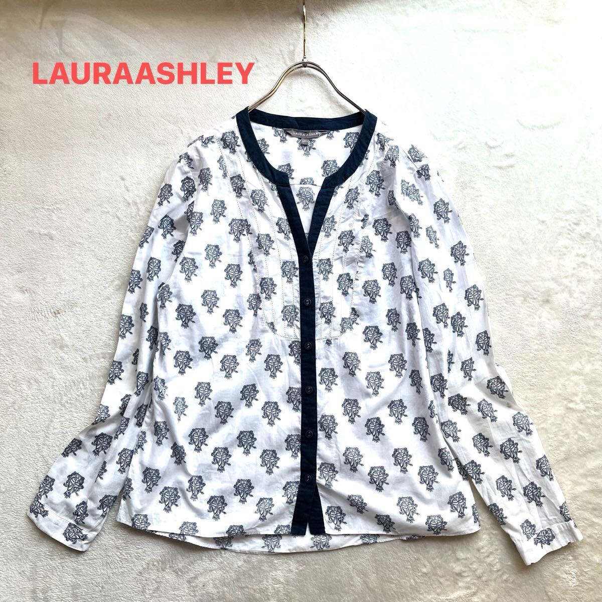 3点送料無料☆ LAURA ASHLEY ローラアシュレイ 総柄 ブラウス シャツ