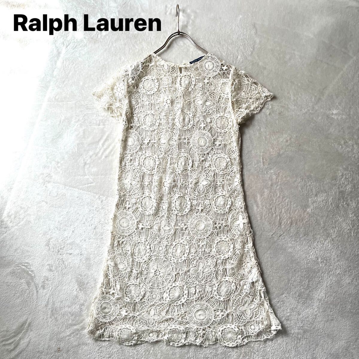 3点送料無料☆ RALPH LAUREN ラルフローレン　レースチュニック　総レース　かぎ編み　